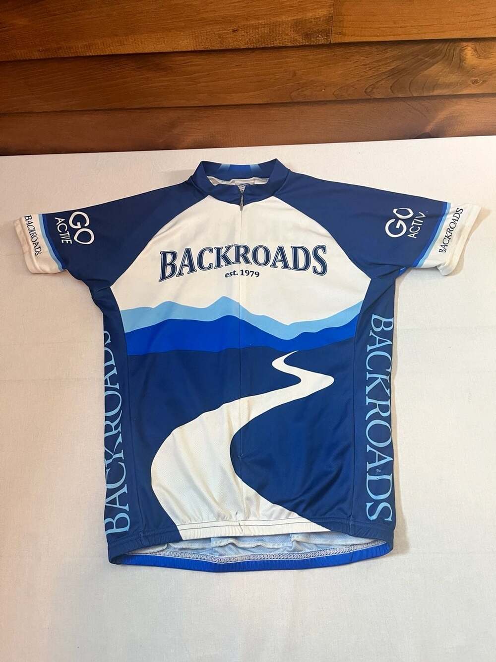 Voler Backroads Go Active Cycling Jersey Size Large Blue White
